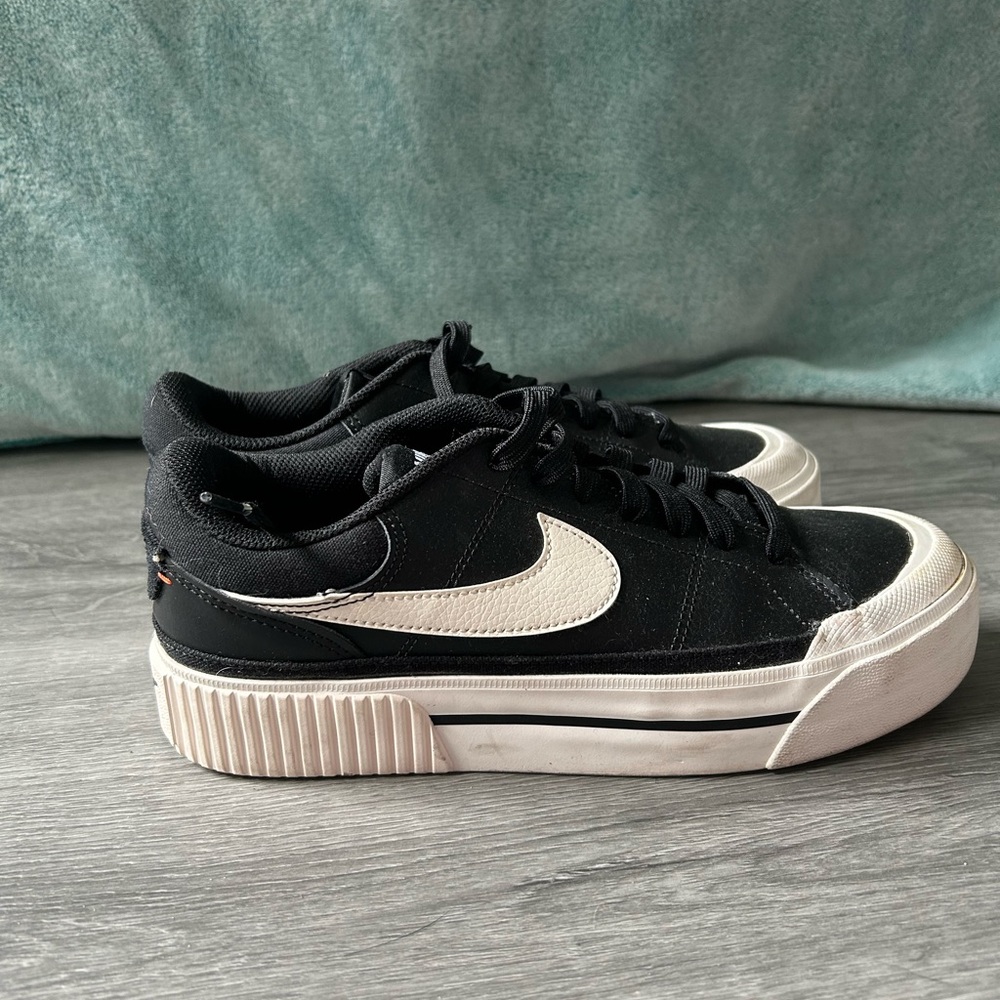 Nike Women's Black and White Platform Sneakers